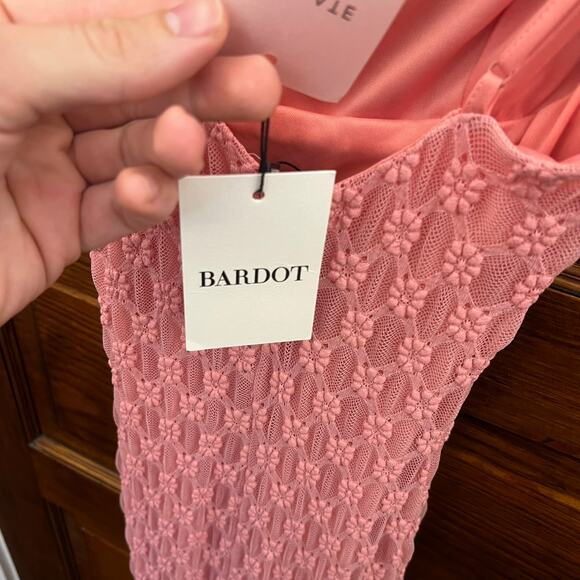 Bardot Adoni Mesh Midi Dress Lili Pink size XS NWT's $119 Women's - Picture 14 of 15